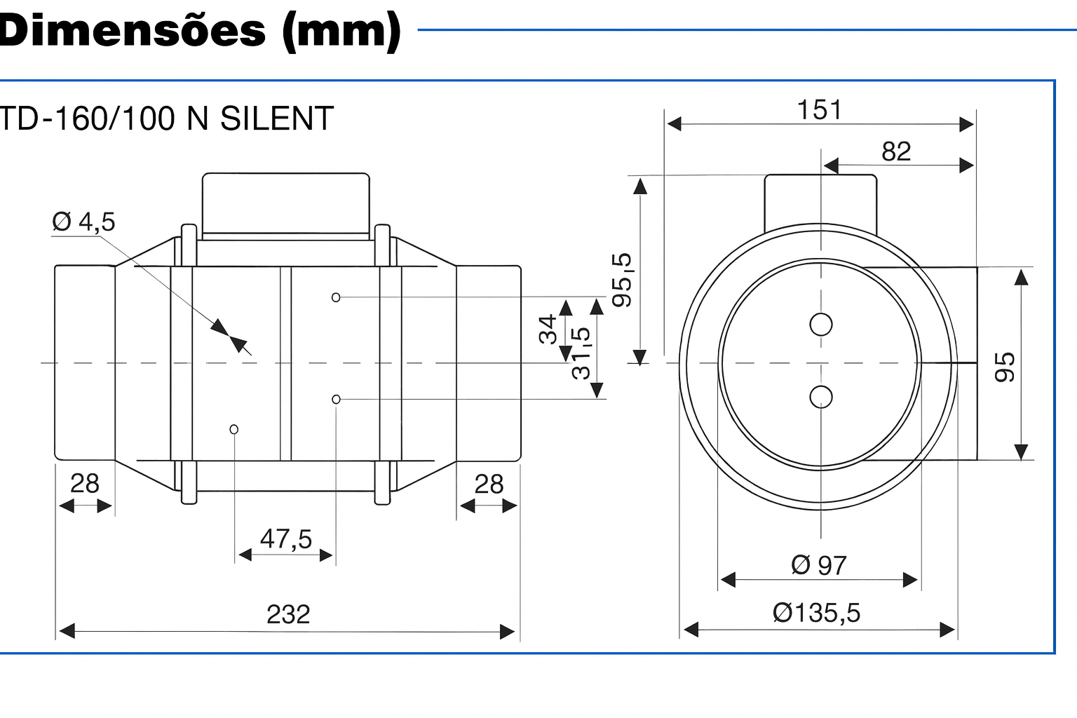 Ventilador TD-160/100 N SILENT